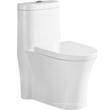 White Modern Dual Flush Elongated One-Piece Toilet